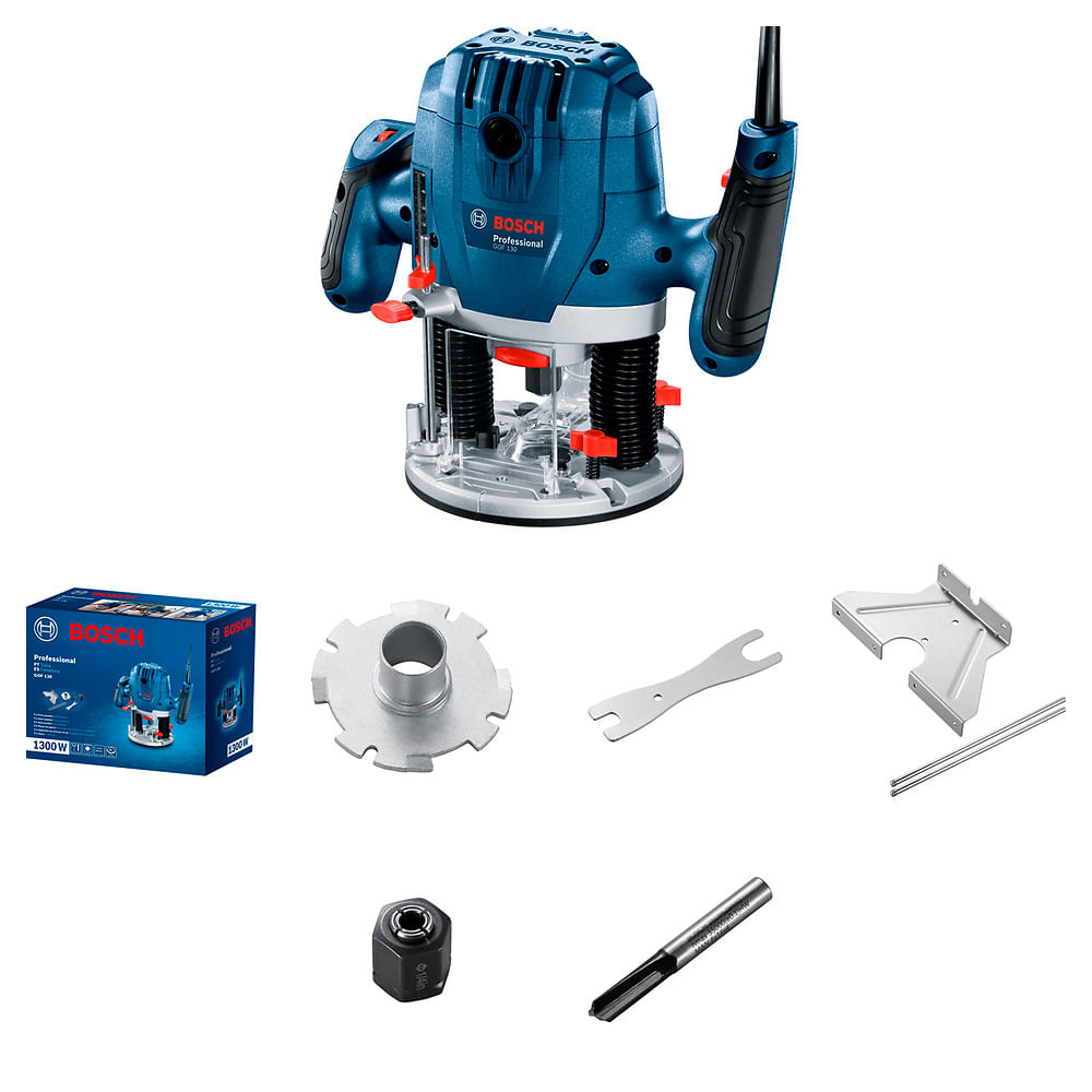Tupia GOF 130 Bosch 1300W 2 pinças + 1 fresa
