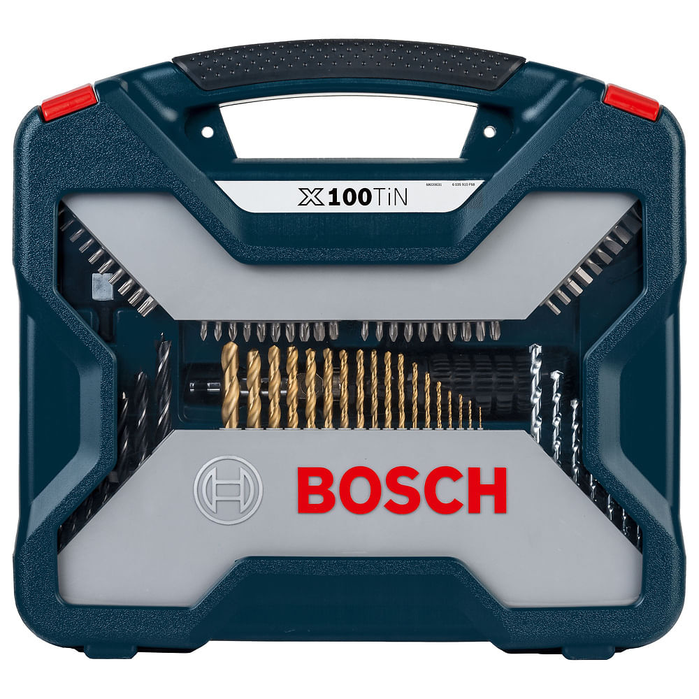 Kit de pontas e brocas em Titânio Bosch X-Line 100 peças