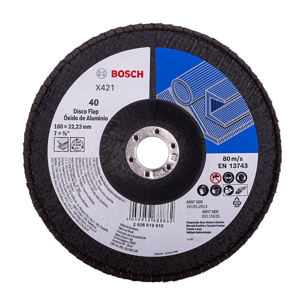 Disco Flap Bosch X421 Óxido de Aluminio