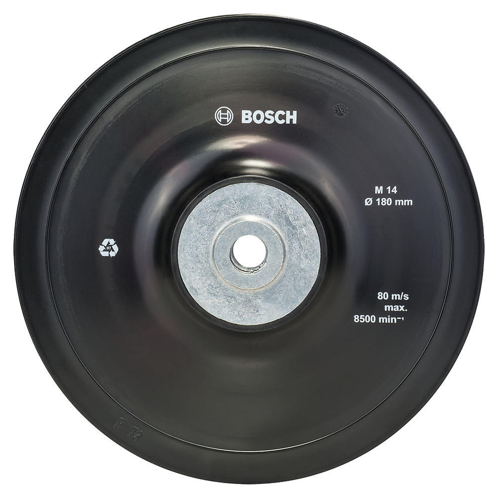 Prato de Borracha p/Disco de Fibra com porca Bosch M14 180mm