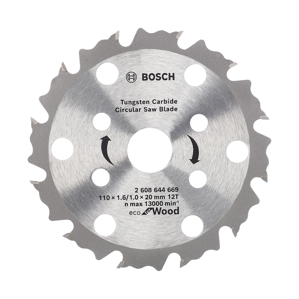 Disco serra circular Bosch Eco Coolteq Ø110x20mm 12 dentes