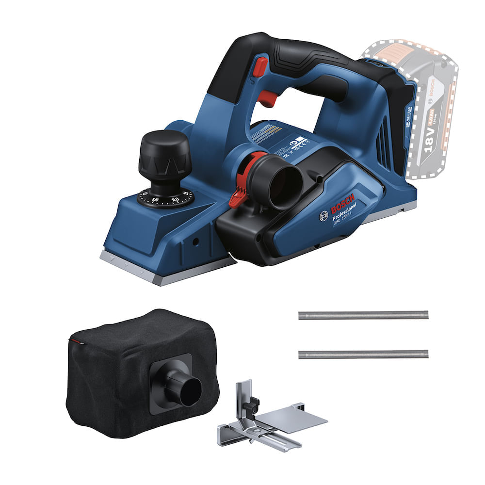 Plaina Bosch GHO 185-LI 18V Brushless 2 lâminas Sem bateria