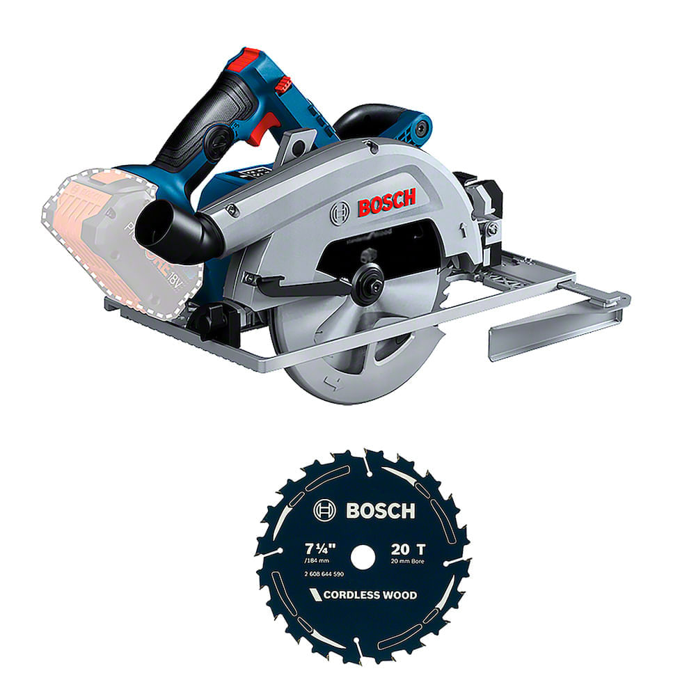 Serra Circular Bosch GKS 18V-68 GC Brushless 1800W Disco Sem bateria