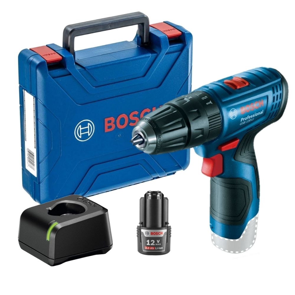Parafusadeira Furadeira Bosch GSB 120-LI 12V 1 bateria e maleta