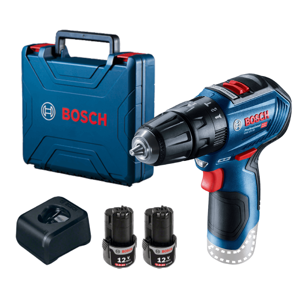 Parafusadeira Furadeira Bosch GSB 12V-30 12V 2 bat e maleta