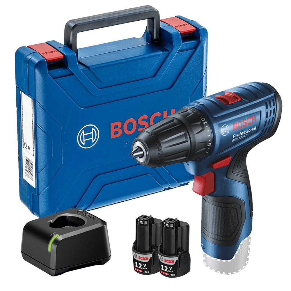 Parafusadeira Furadeira Bosch GSR 120-LI 12V 2 Baterias e maleta