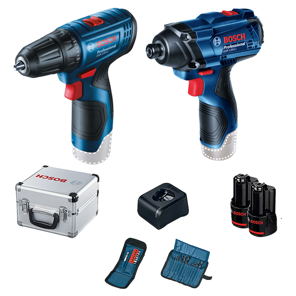 Kit Bosch Parafusadeira GSR120-LI + Parafusadeira de impacto GDR120-LI 23AC