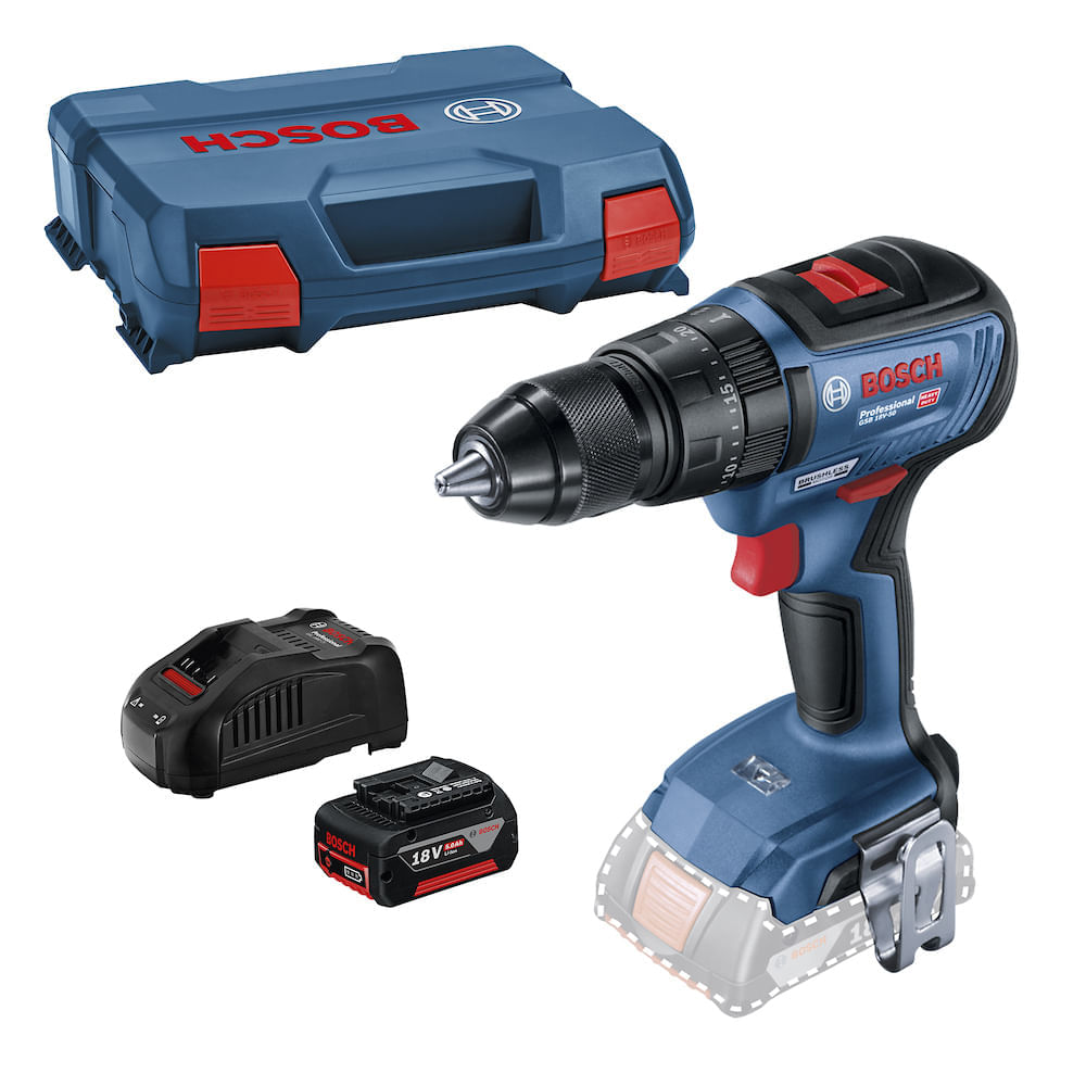 Parafusadeira Furadeira Impacto Bosch GSB 18V-50-1B5F 1 bat