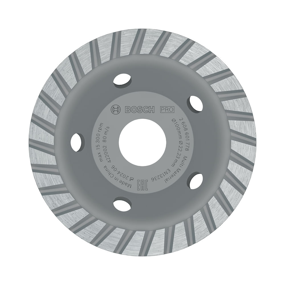 Prato Diamantado Bosch PRO Multi Material Turbo 100x22,23mm