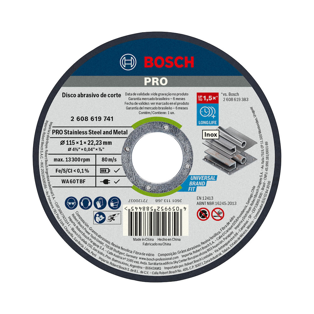 Disco de corte Bosch PRO StainlessSteel&Metal Reto